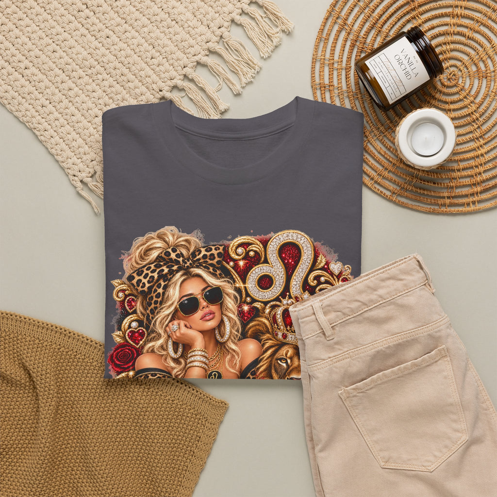 Leo Zodiac T‑Shirt — Bold Lion & Glam Horoscope Graphic Tee - Strictly Positivity