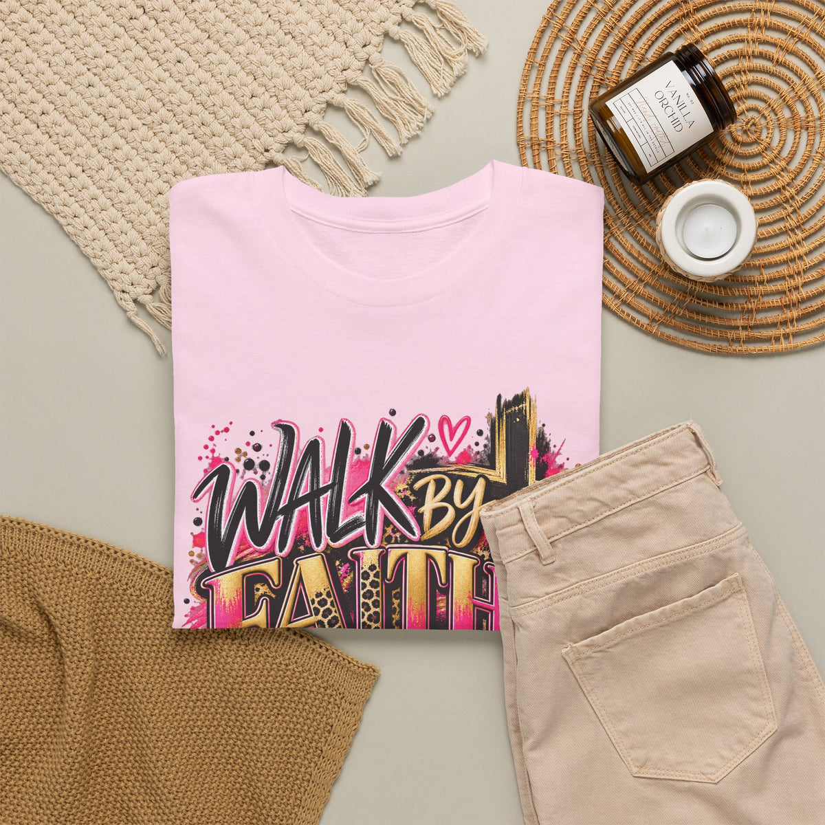 Faith T-Shirt — "Walk by Faith Not by Sight" Inspirational Christian Tee - Strictly Positivity