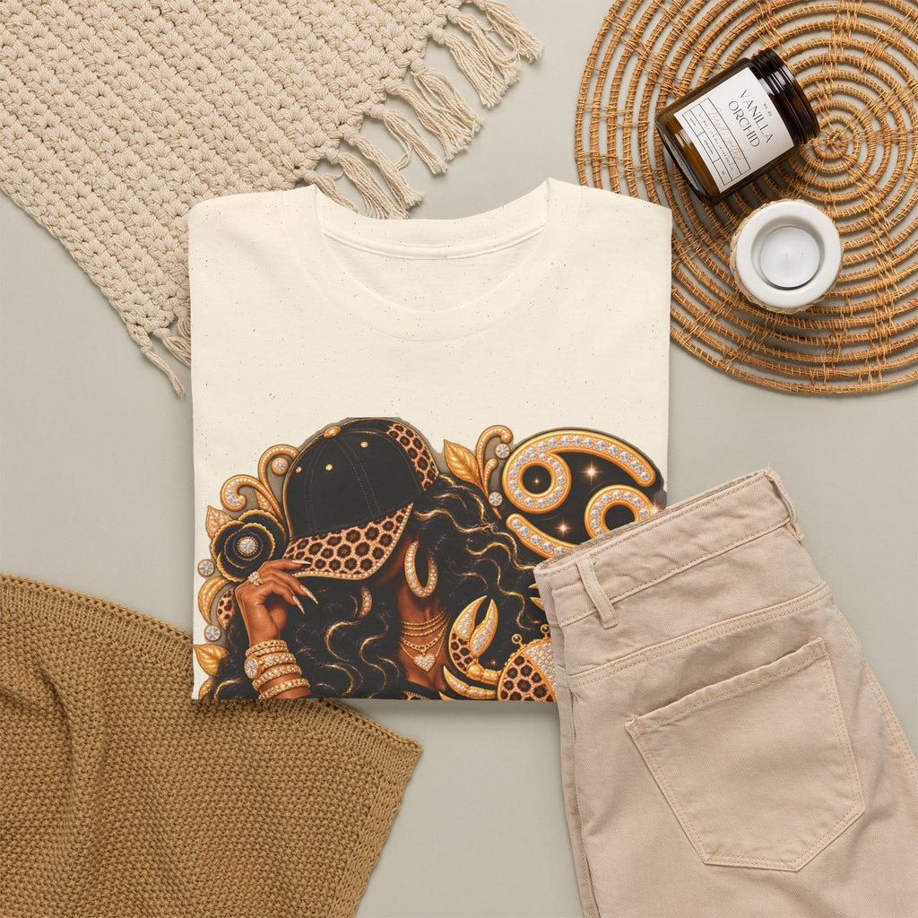 Cancer Zodiac T‑Shirt — Vintage Gold Crab Astrology Tee - Strictly Positivity