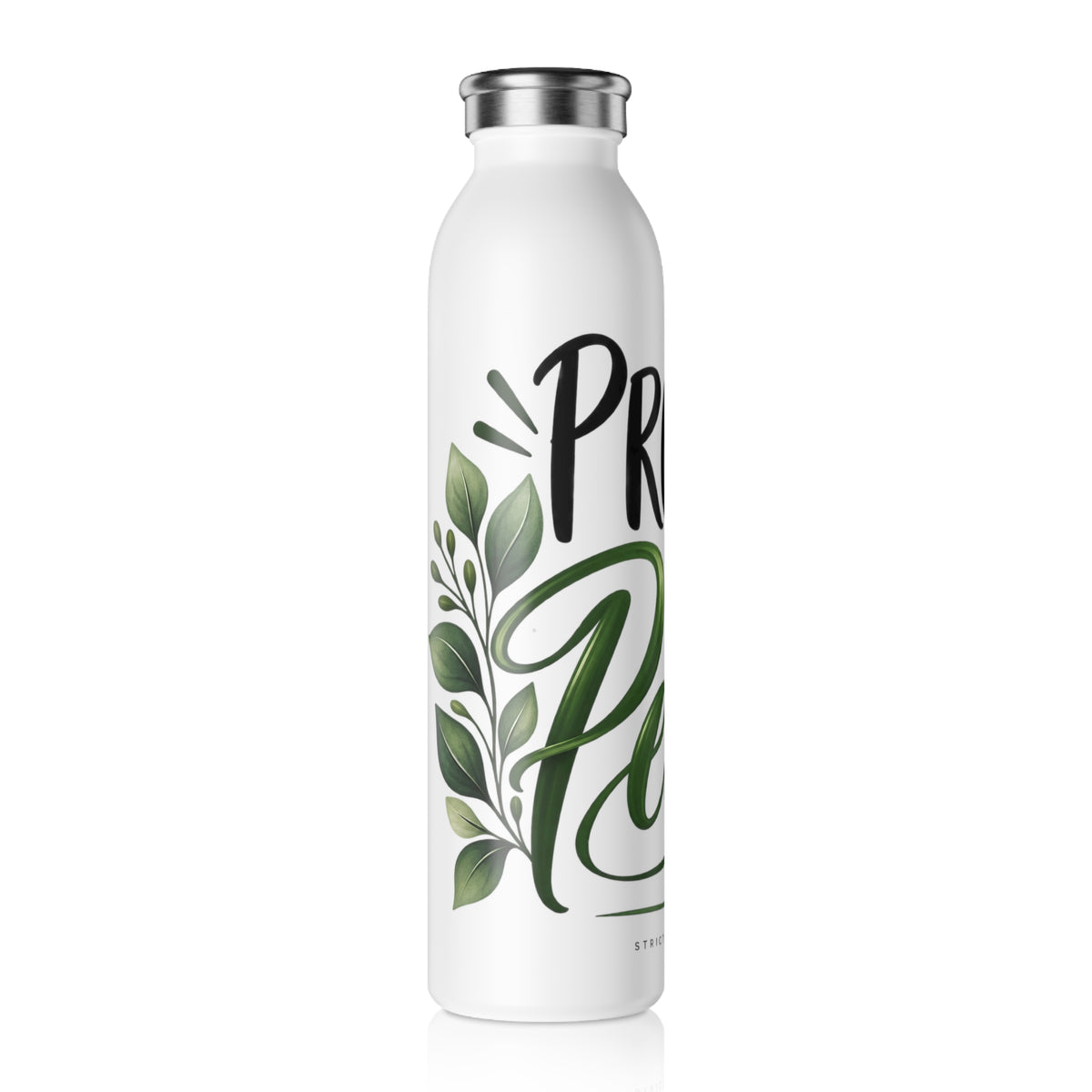 Slim Water Bottle — “Protect Your Peace” Eco Floral Insulated Bottle - Strictly Positivity