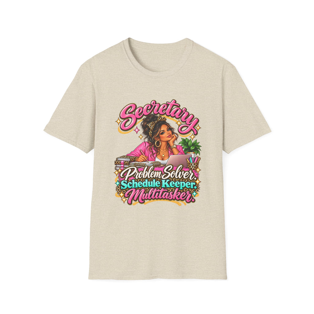Latina Secretary T-Shirt | Problem Solver, Schedule Keeper, Multitasker | STRICTLY POSITIVITY - Strictly Positivity