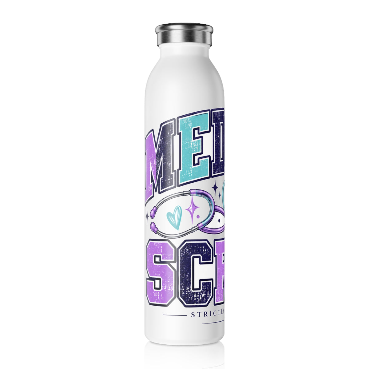 Medical Scribe Varsity Slim Water Bottle | Strictly Positivity - Strictly Positivity