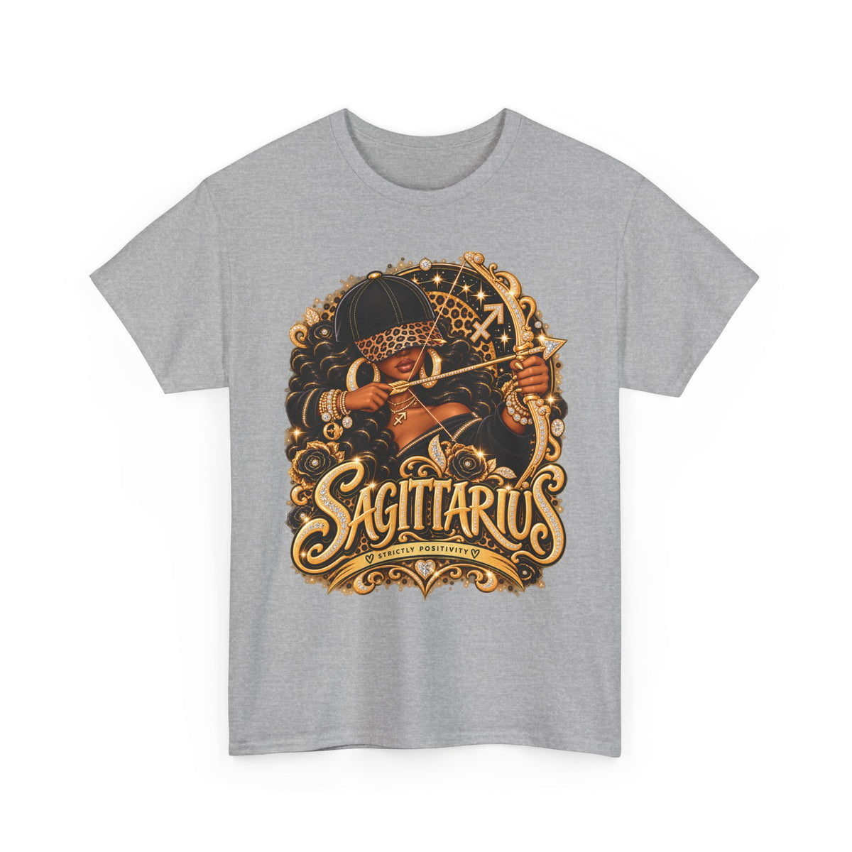 Sagittarius Zodiac Tee — Bold Afrocentric Archer Graphic Shirt - Strictly Positivity