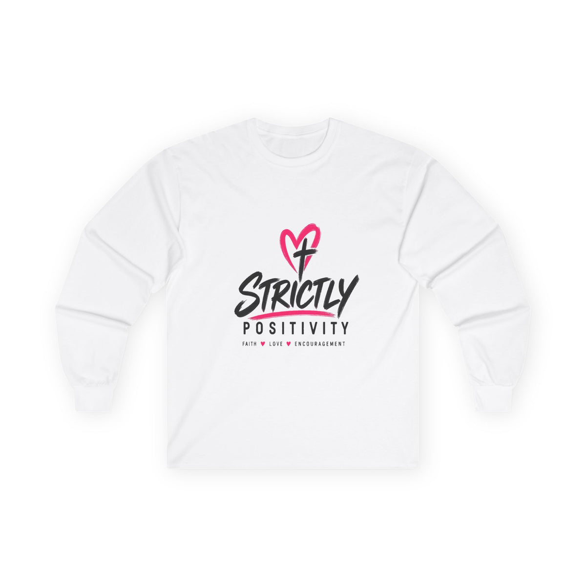 Strictly Positivity Long Sleeve Tee — "Need Prayer? Tap My Shoulder" Christian Graphic Shirt - Strictly Positivity
