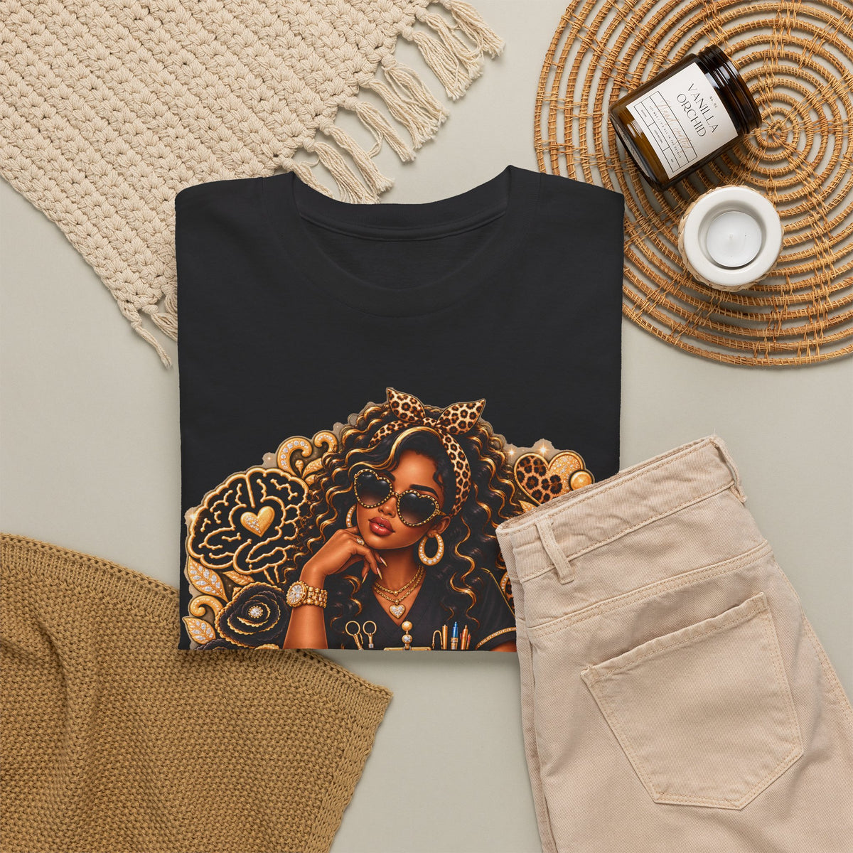 COTA Empowered Woman Graphic Tee — Black Girl Magic Vintage Afrocentric Design - Strictly Positivity