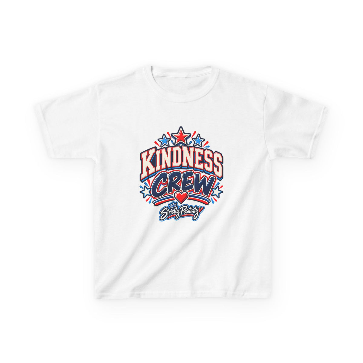 Kids T-Shirt — "Kindness Crew" Graphic Tee (Patriotic Stars) - Strictly Positivity