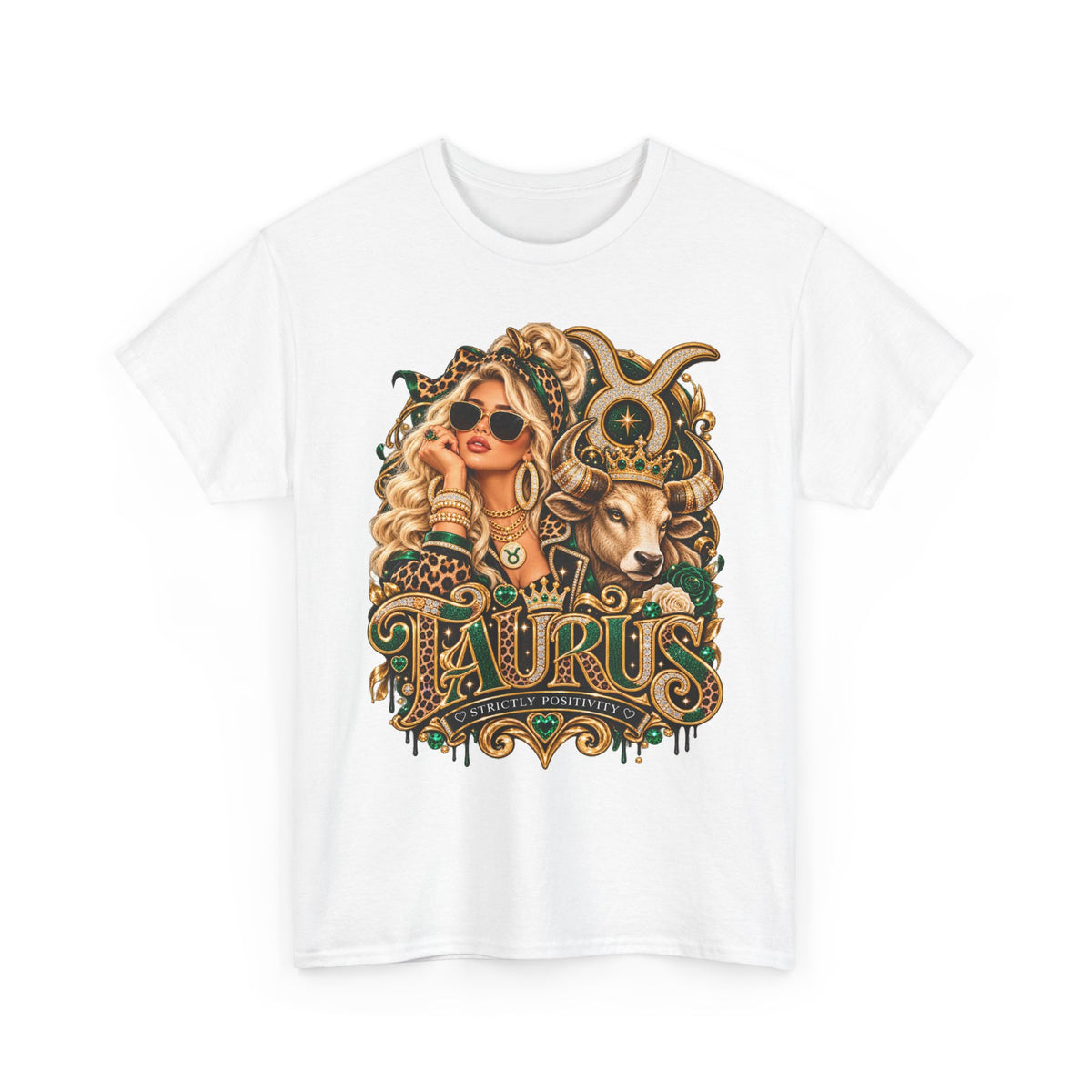 Taurus Zodiac T‑Shirt — Stylish Bull & Glam Girl Astrology Tee - Strictly Positivity