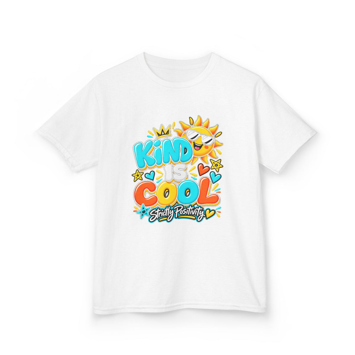 Kids Tee — "Kind Is Cool" Sunny Positive Graphic Shirt - Strictly Positivity