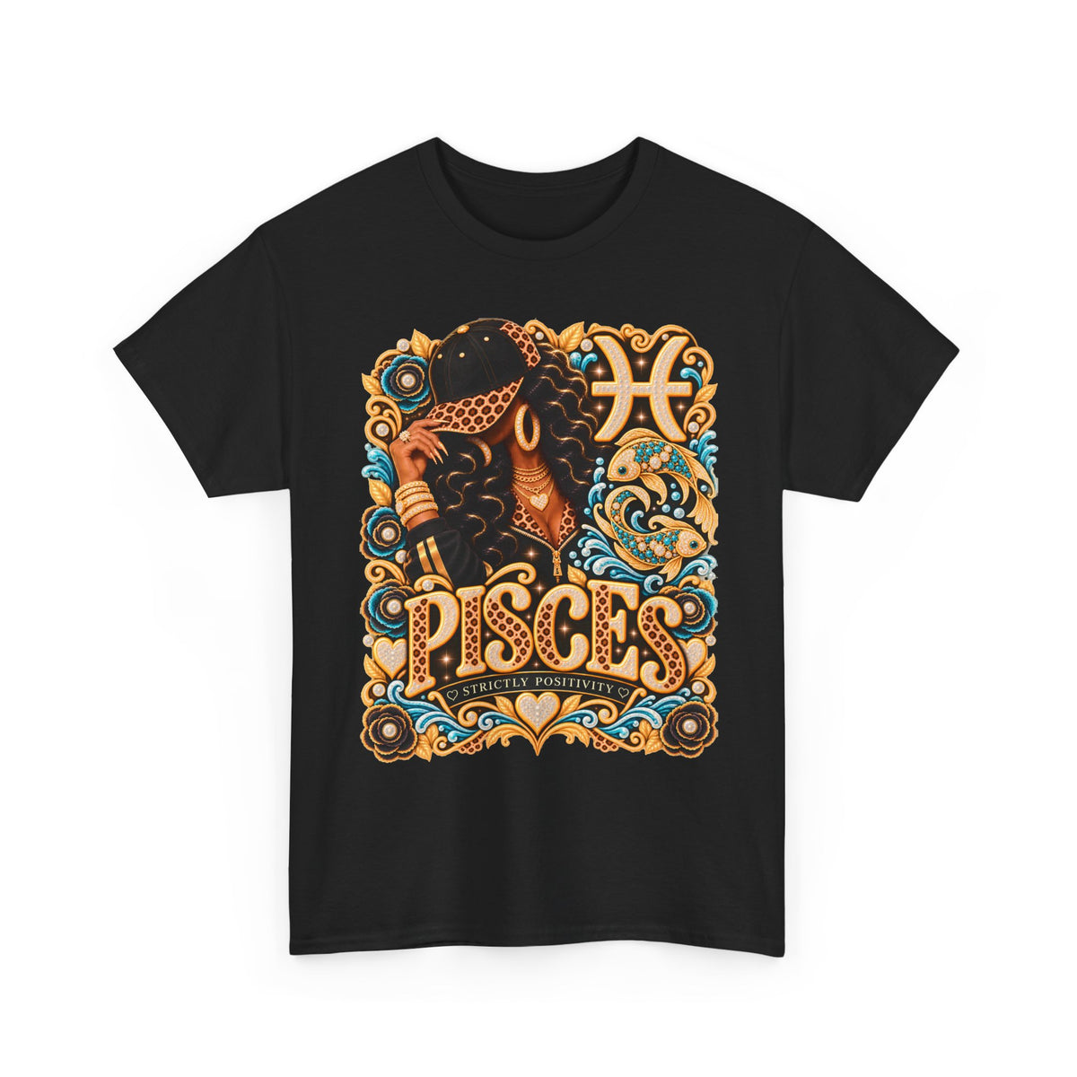 Pisces Zodiac T-Shirt — Vintage Astrological Fish Tee - Strictly Positivity