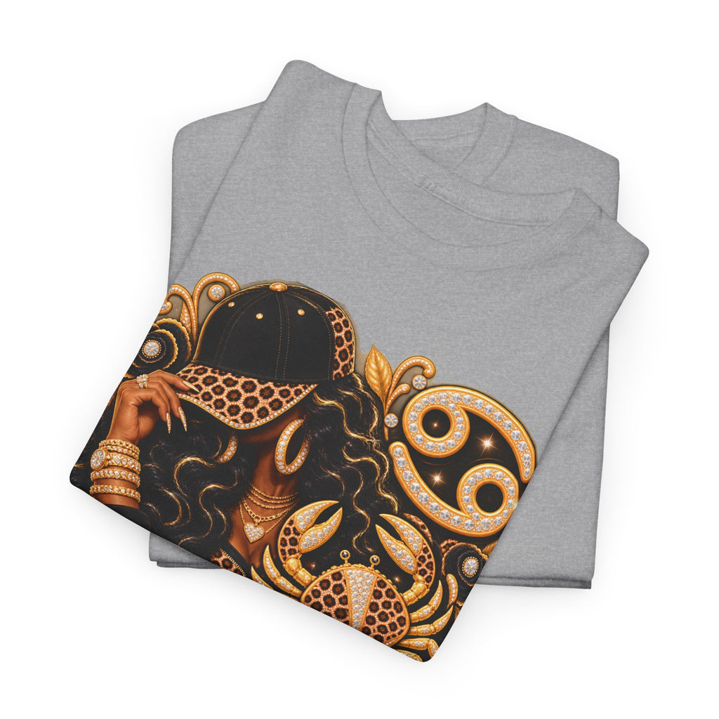 Cancer Zodiac T‑Shirt — Vintage Gold Crab Astrology Tee - Strictly Positivity