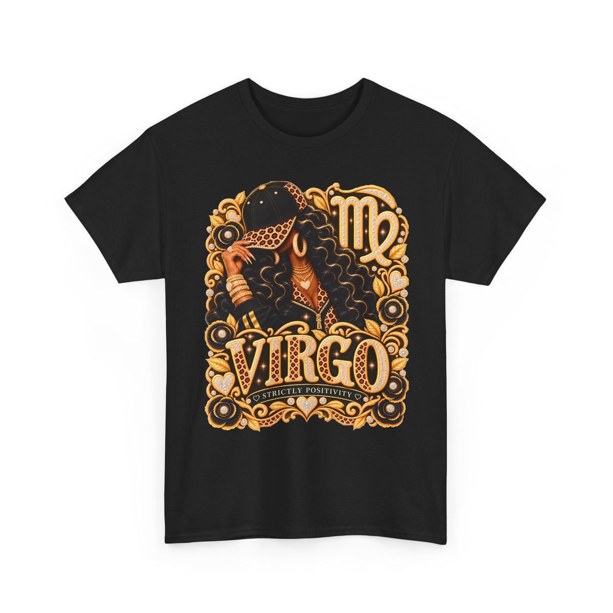 Virgo Zodiac T-Shirt - Vintage Floral Astrology Tee - Strictly Positivity
