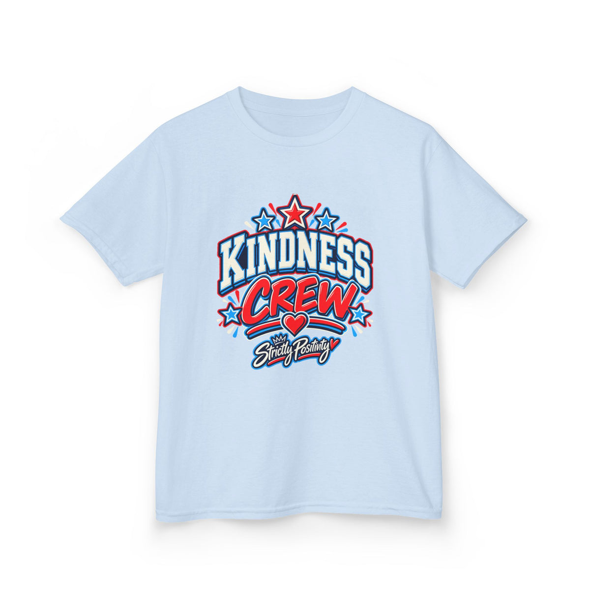 Kids Tee — "Kindness Crew" Bold Patriotic Heart Graphic - Strictly Positivity