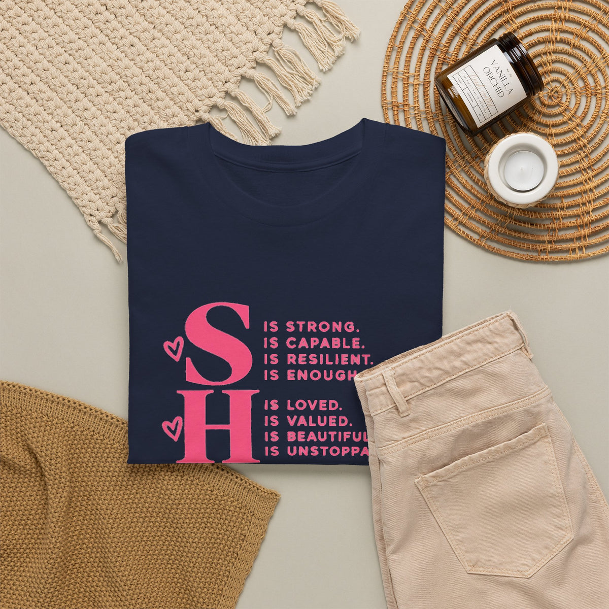 SHE Is Me Inspirational Women's T-Shirt – Empowerment Quote Tee - Strictly Positivity