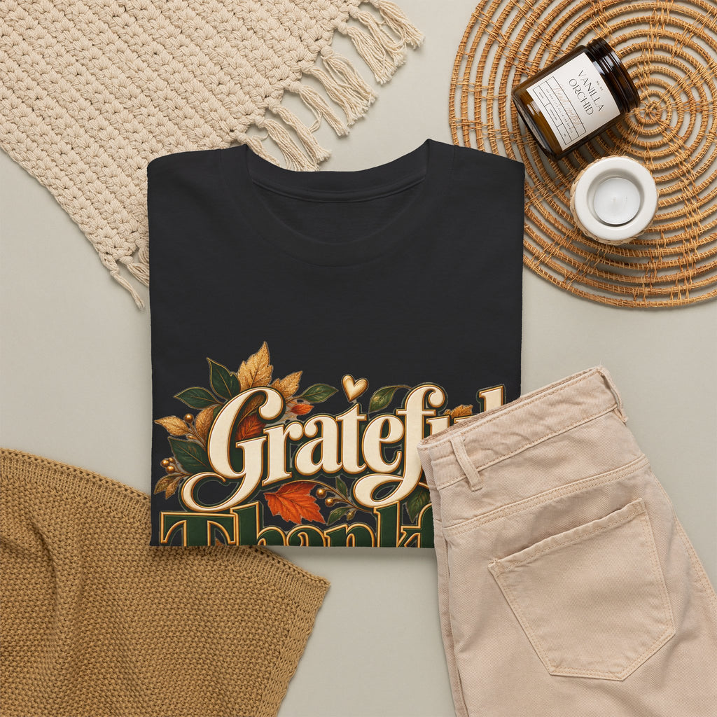 Grateful Thankful Blessed Thanksgiving T-Shirt - Strictly Positivity