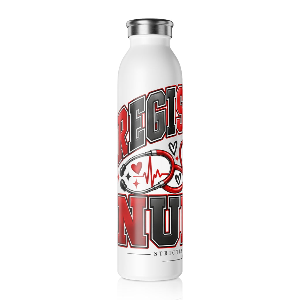 Registered Nurse Varsity Slim Water Bottle — Strictly Positivity - Strictly Positivity