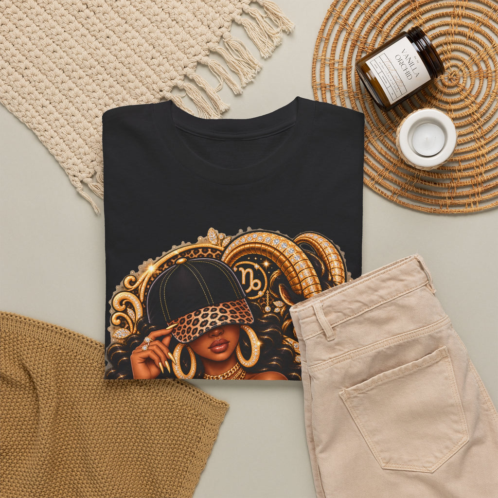 Capricorn Zodiac T-Shirt — Stylish Black Woman Astrology Tee - Strictly Positivity