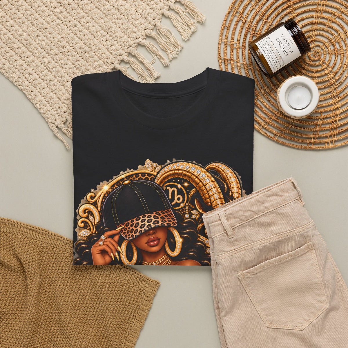 Capricorn Zodiac T-Shirt — Stylish Black Woman Astrology Tee - Strictly Positivity