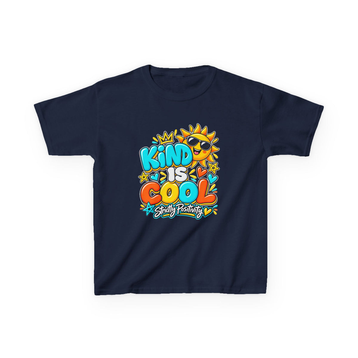 Kids Tee — "Kind Is Cool" Sunny Positive Graphic Shirt - Strictly Positivity