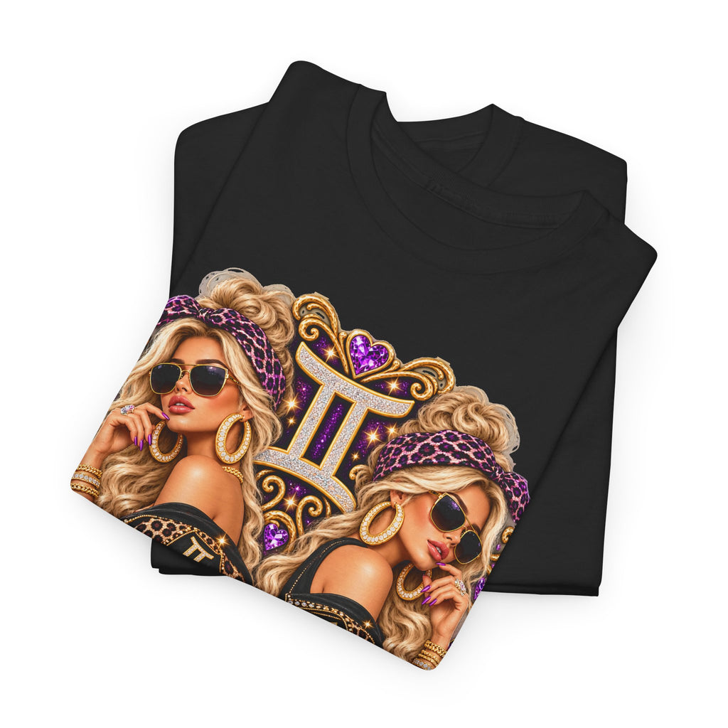 Gemini Zodiac Tee — Stylish Double Goddess Astrology Shirt - Strictly Positivity