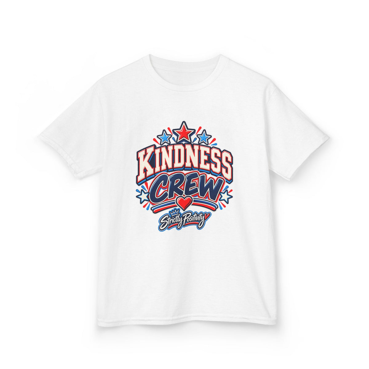 Kids T-Shirt — "Kindness Crew" Graphic Tee (Patriotic Stars) - Strictly Positivity
