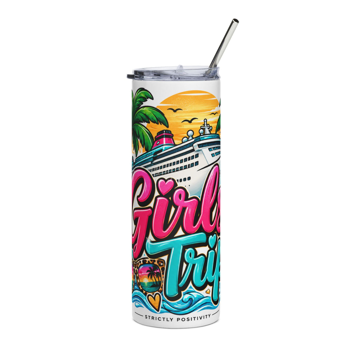Girls Trip Tumbler | Besties at Sea | Personalized Cruise Gift | STRICTLY POSITIVITY - Strictly Positivity