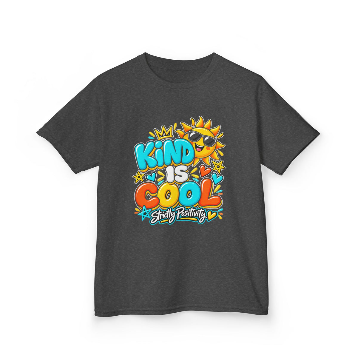 Kids Tee — "Kind Is Cool" Sunny Positive Graphic Shirt - Strictly Positivity