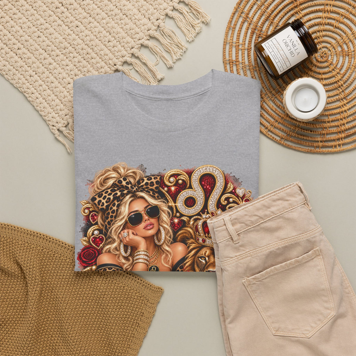 Leo Zodiac T‑Shirt — Bold Lion & Glam Horoscope Graphic Tee - Strictly Positivity