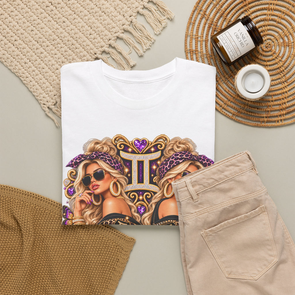 Gemini Zodiac Tee — Stylish Double Goddess Astrology Shirt - Strictly Positivity