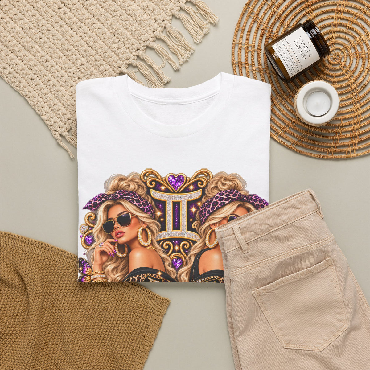 Gemini Zodiac Tee — Stylish Double Goddess Astrology Shirt - Strictly Positivity