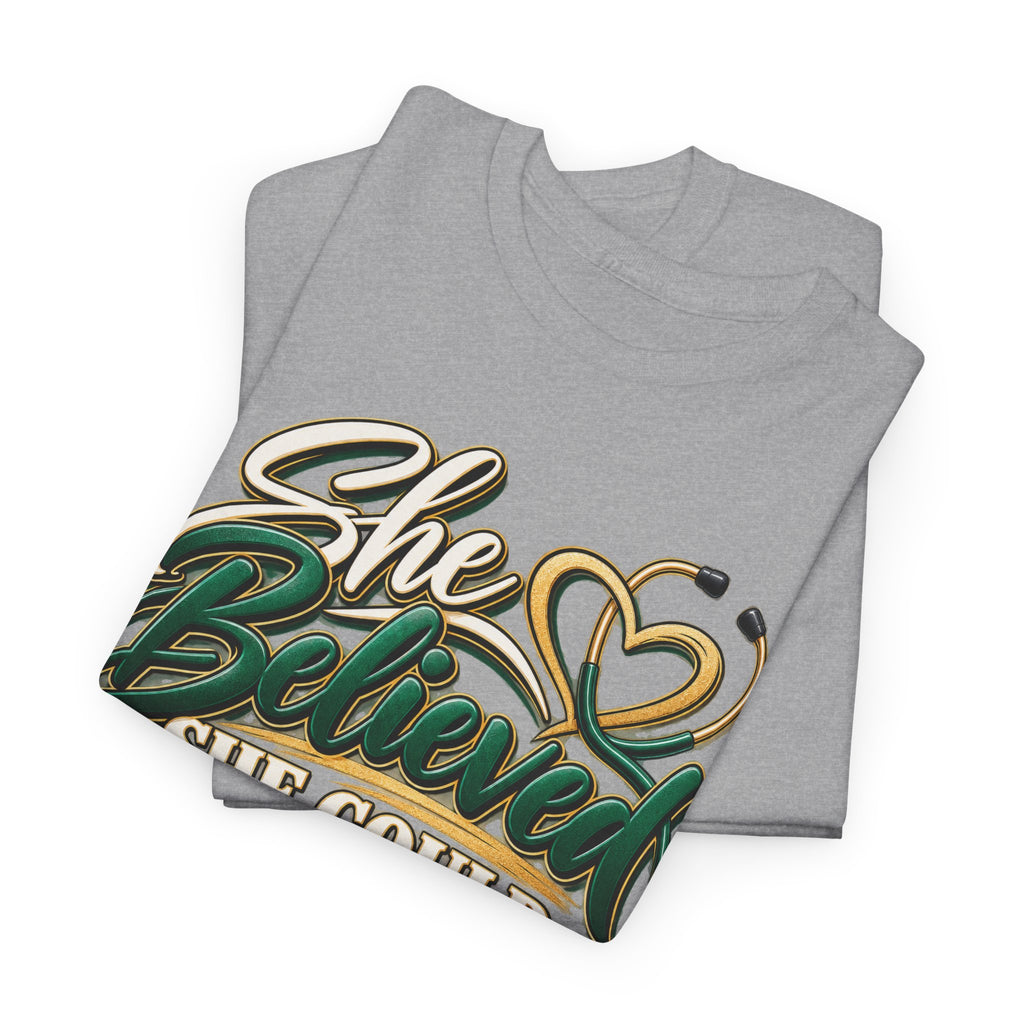 RN Graduation T-Shirt — "She Believed She Could So She Became an RN" - Strictly Positivity
