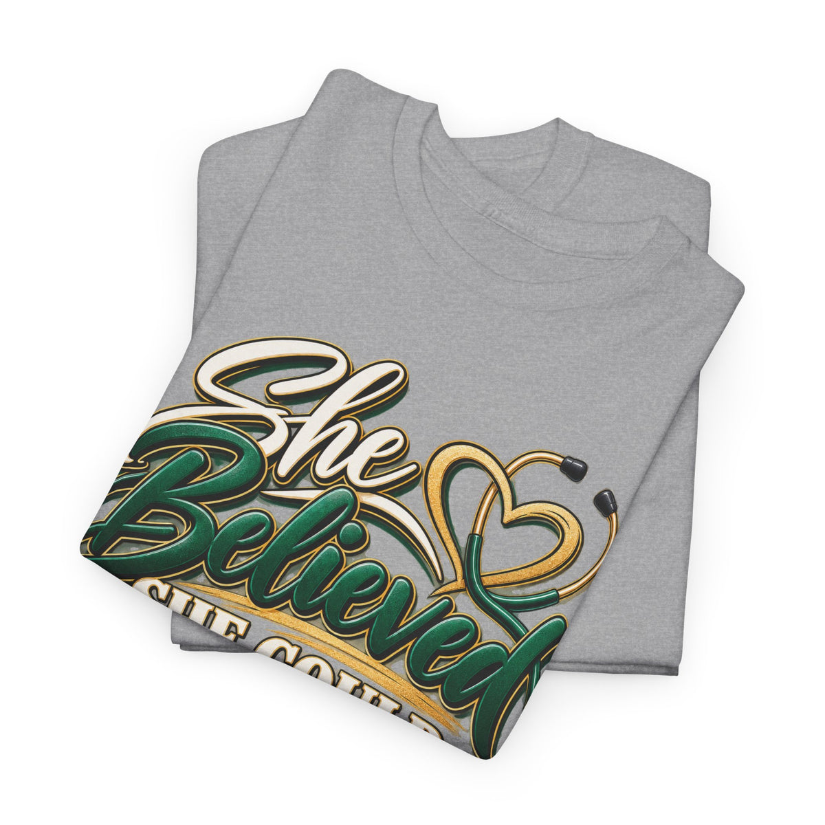 RN Graduation T-Shirt — "She Believed She Could So She Became an RN" - Strictly Positivity