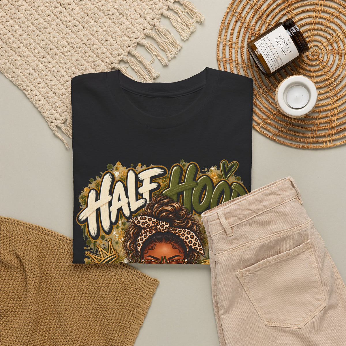 Half Hood Half Holy T-Shirt — Bold Faith & Street Style Graphic Tee - Strictly Positivity