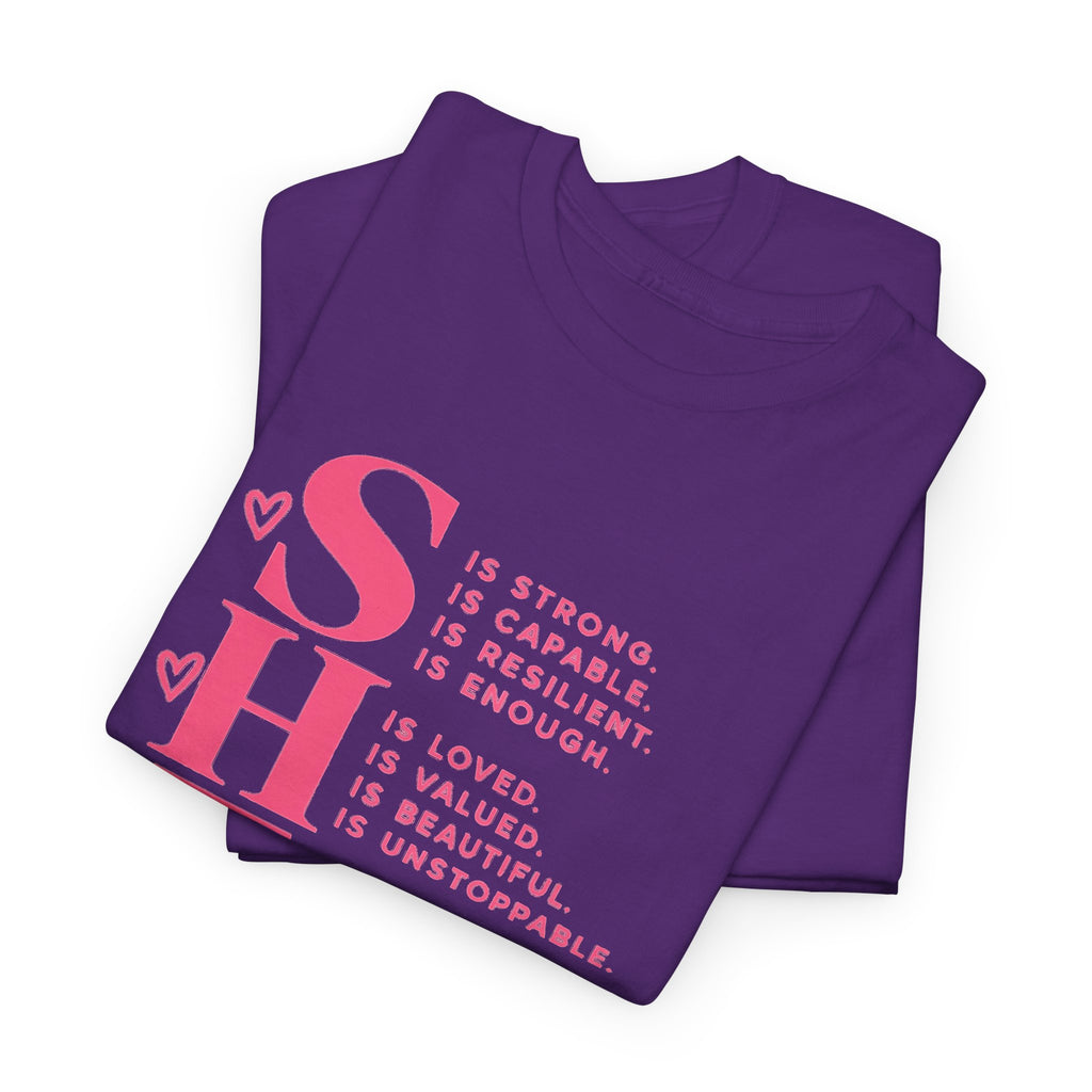 SHE Is Me Inspirational Women's T-Shirt – Empowerment Quote Tee - Strictly Positivity