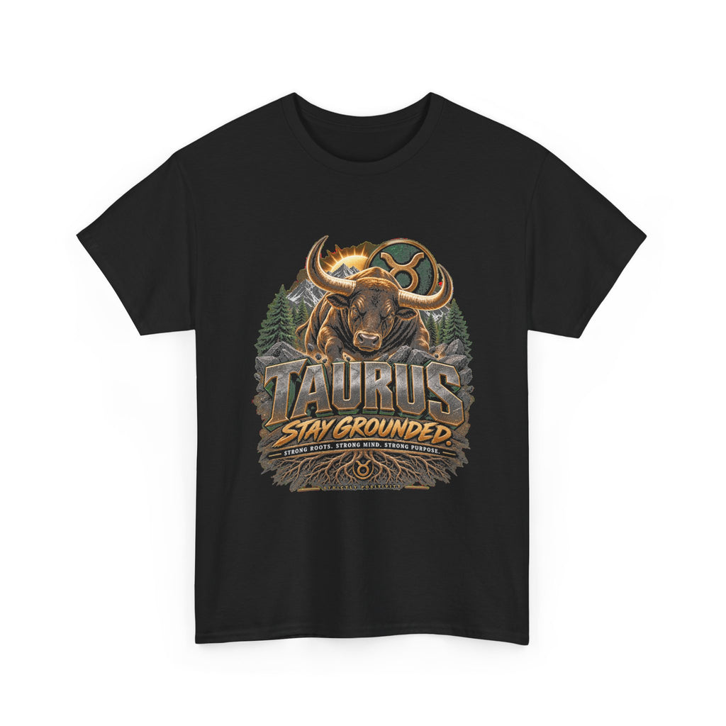 Taurus Zodiac Bull T‑Shirt — Rustic Astrological Tee for Taurus Birthdays & Gifts - Strictly Positivity