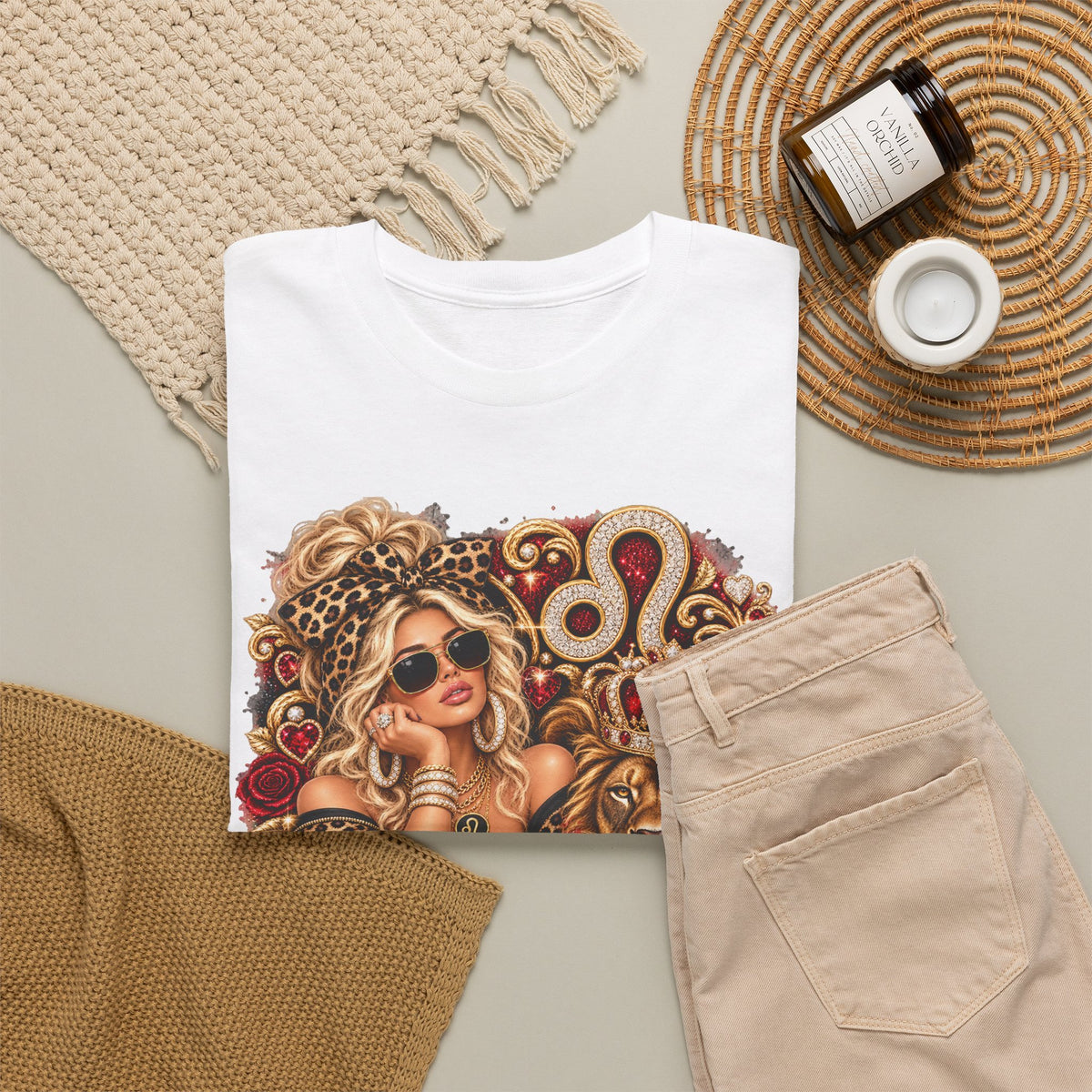 Leo Zodiac T‑Shirt — Bold Lion & Glam Horoscope Graphic Tee - Strictly Positivity