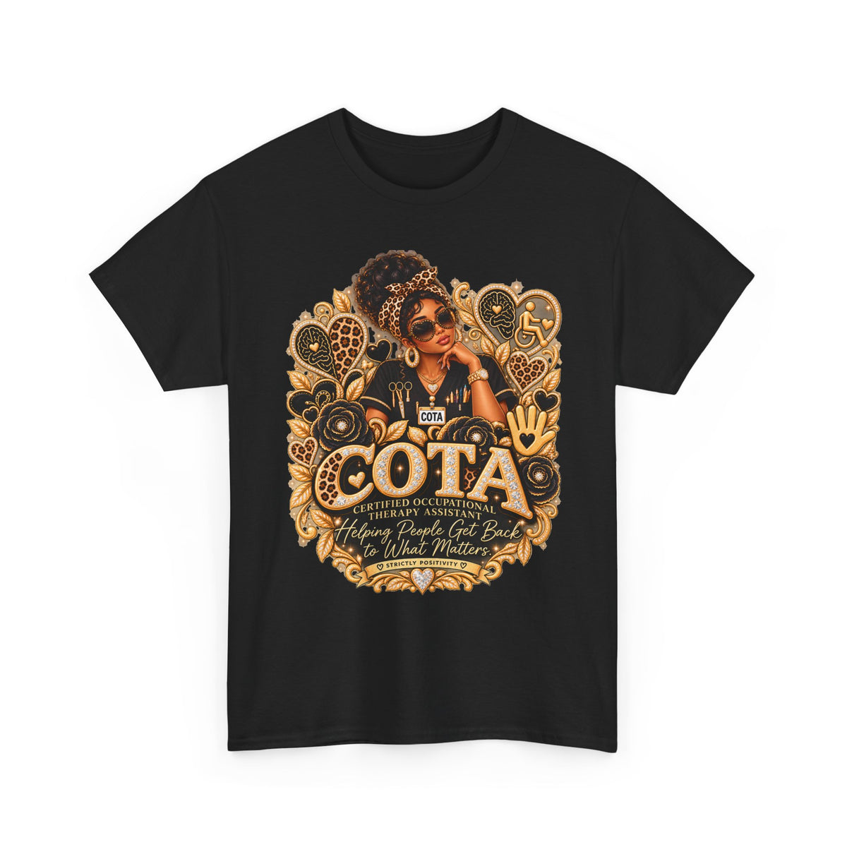 COTA Afro Queen Graphic Tee — Black Girl Magic Retro Design - Strictly Positivity