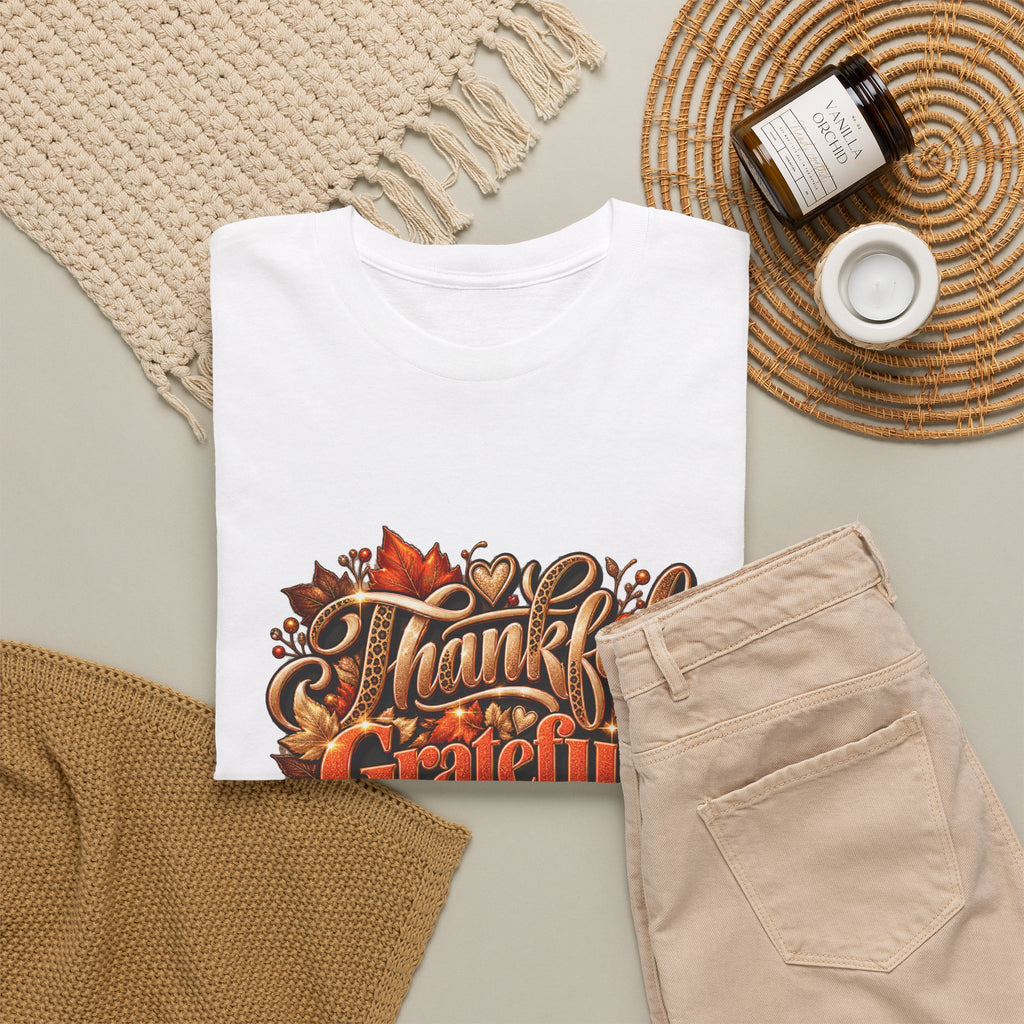 Thankful Grateful Blessed Tee - Fall Thanksgiving Shirt - Strictly Positivity