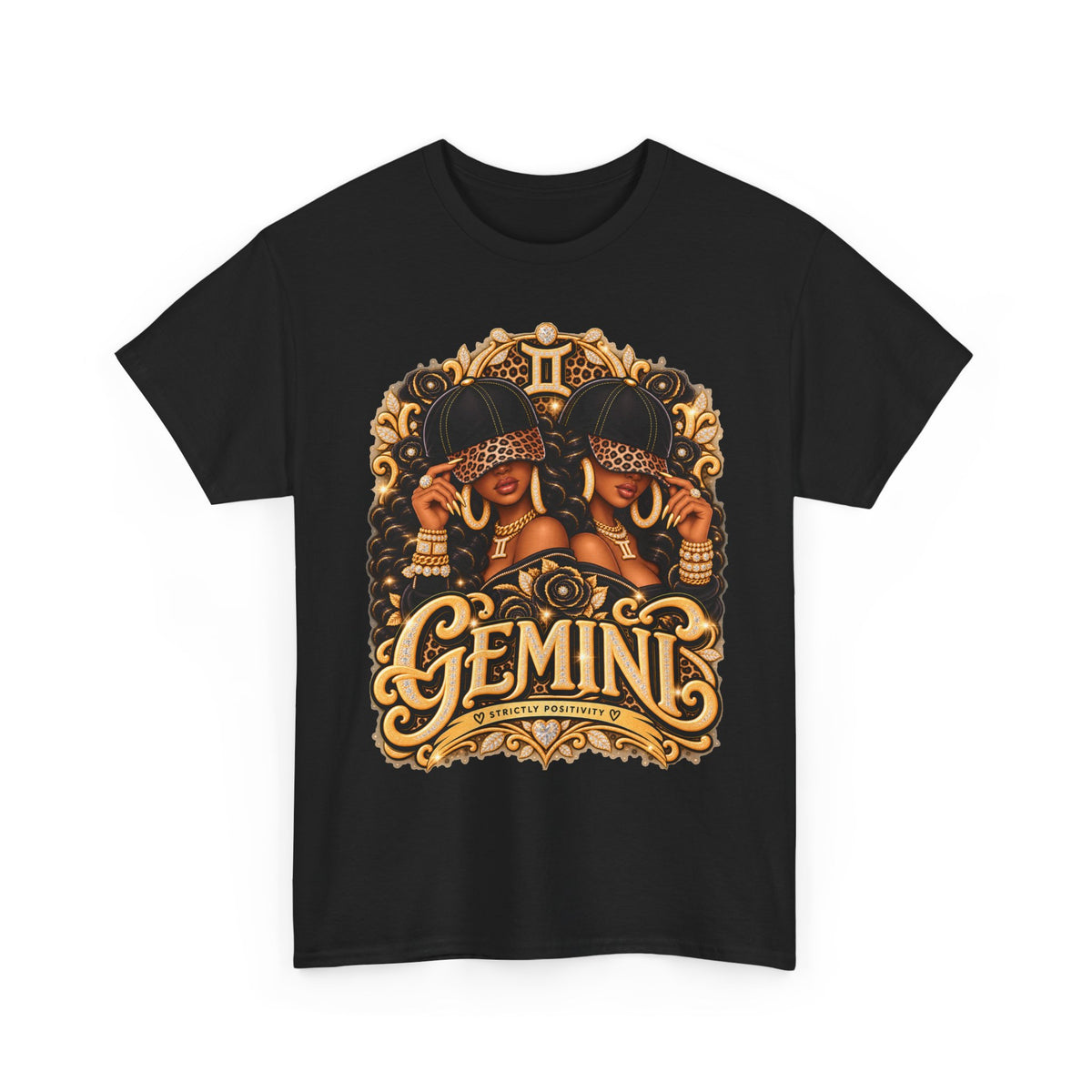 Gemini Zodiac T-Shirt — Afrocentric Twin Goddess Astrology Tee - Strictly Positivity