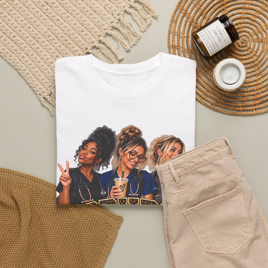 Scrubs Coffee Repeat T-Shirt — Funny Medical Tee for Healthcare Workers - Strictly Positivity