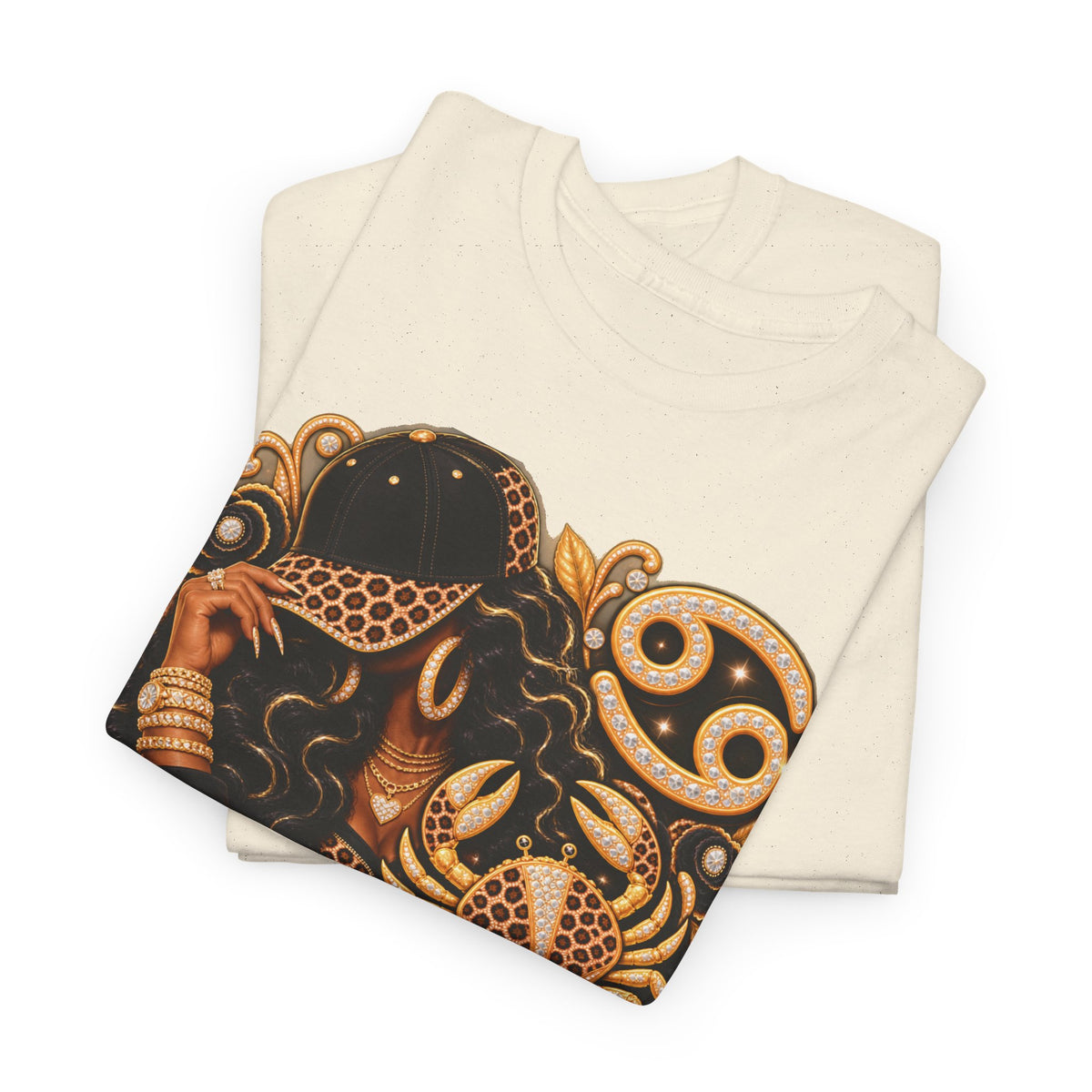 Cancer Zodiac T‑Shirt — Vintage Gold Crab Astrology Tee - Strictly Positivity