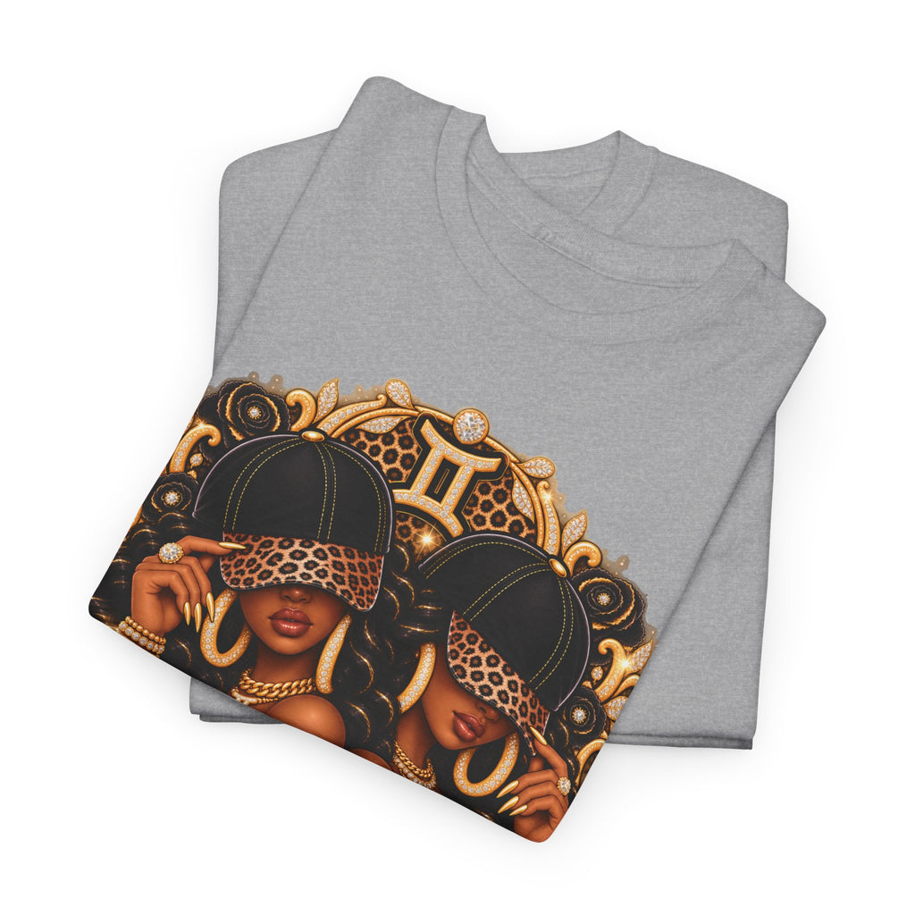 Gemini Zodiac T-Shirt — Afrocentric Twin Goddess Astrology Tee - Strictly Positivity
