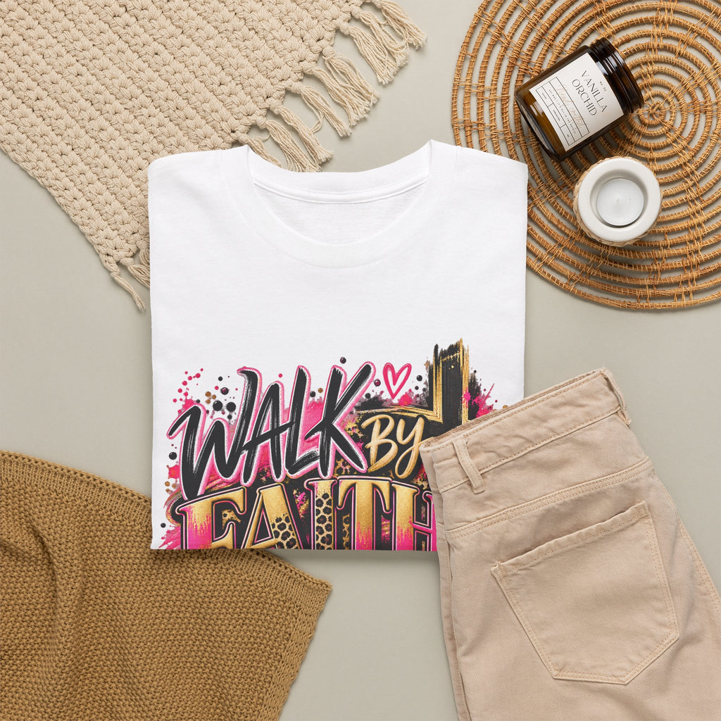 Faith T-Shirt — "Walk by Faith Not by Sight" Inspirational Christian Tee - Strictly Positivity