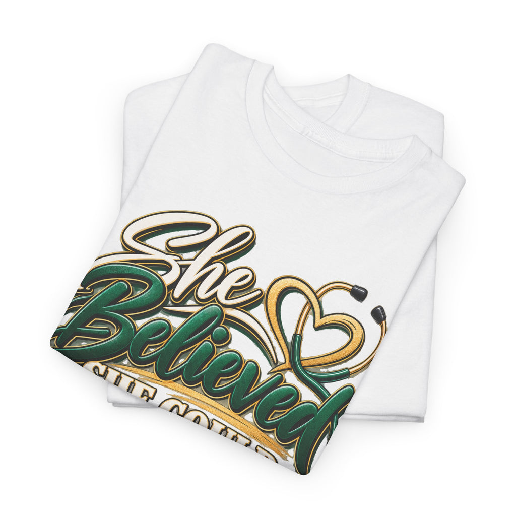 RN Graduation T-Shirt — "She Believed She Could So She Became an RN" - Strictly Positivity