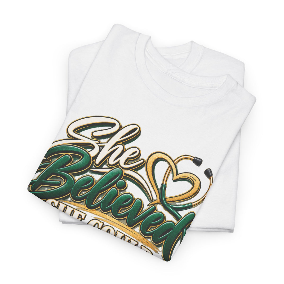 RN Graduation T-Shirt — "She Believed She Could So She Became an RN" - Strictly Positivity