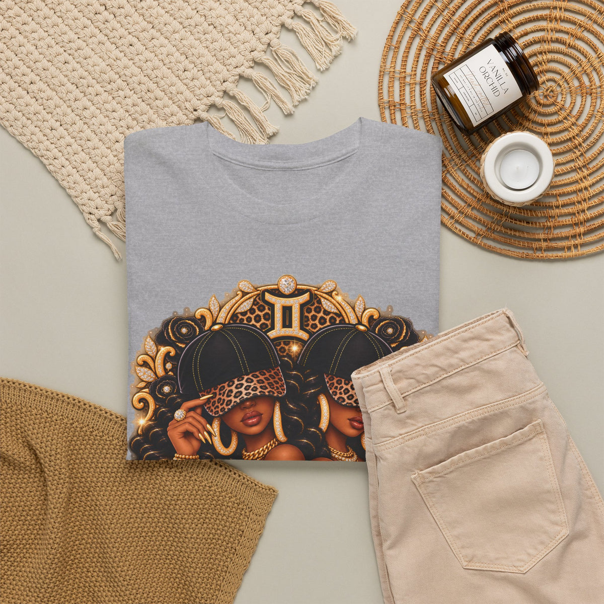 Gemini Zodiac T-Shirt — Afrocentric Twin Goddess Astrology Tee - Strictly Positivity