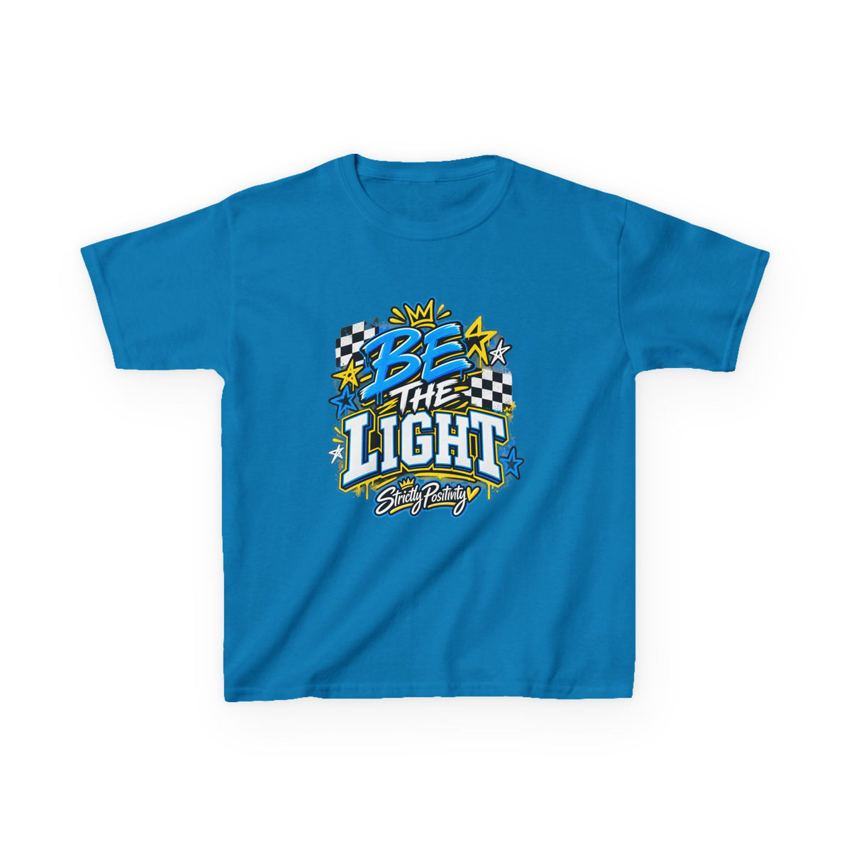 Be The Light Kids T‑Shirt — Positive Message Graphic Tee for Children - Strictly Positivity