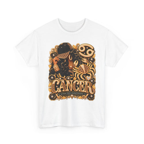 Cancer Zodiac T‑Shirt — Vintage Gold Crab Astrology Tee - Strictly Positivity