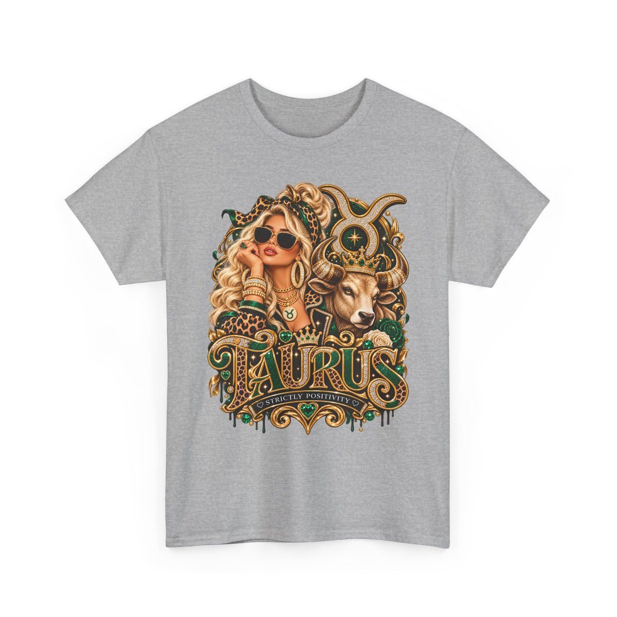 Taurus Zodiac T‑Shirt — Stylish Bull & Glam Girl Astrology Tee - Strictly Positivity