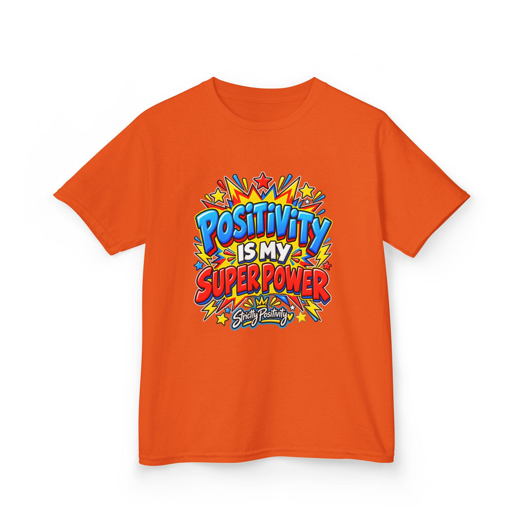 Kids T-Shirt — "Positivity Is My Superpower" Colorful Comic Graphic - Strictly Positivity