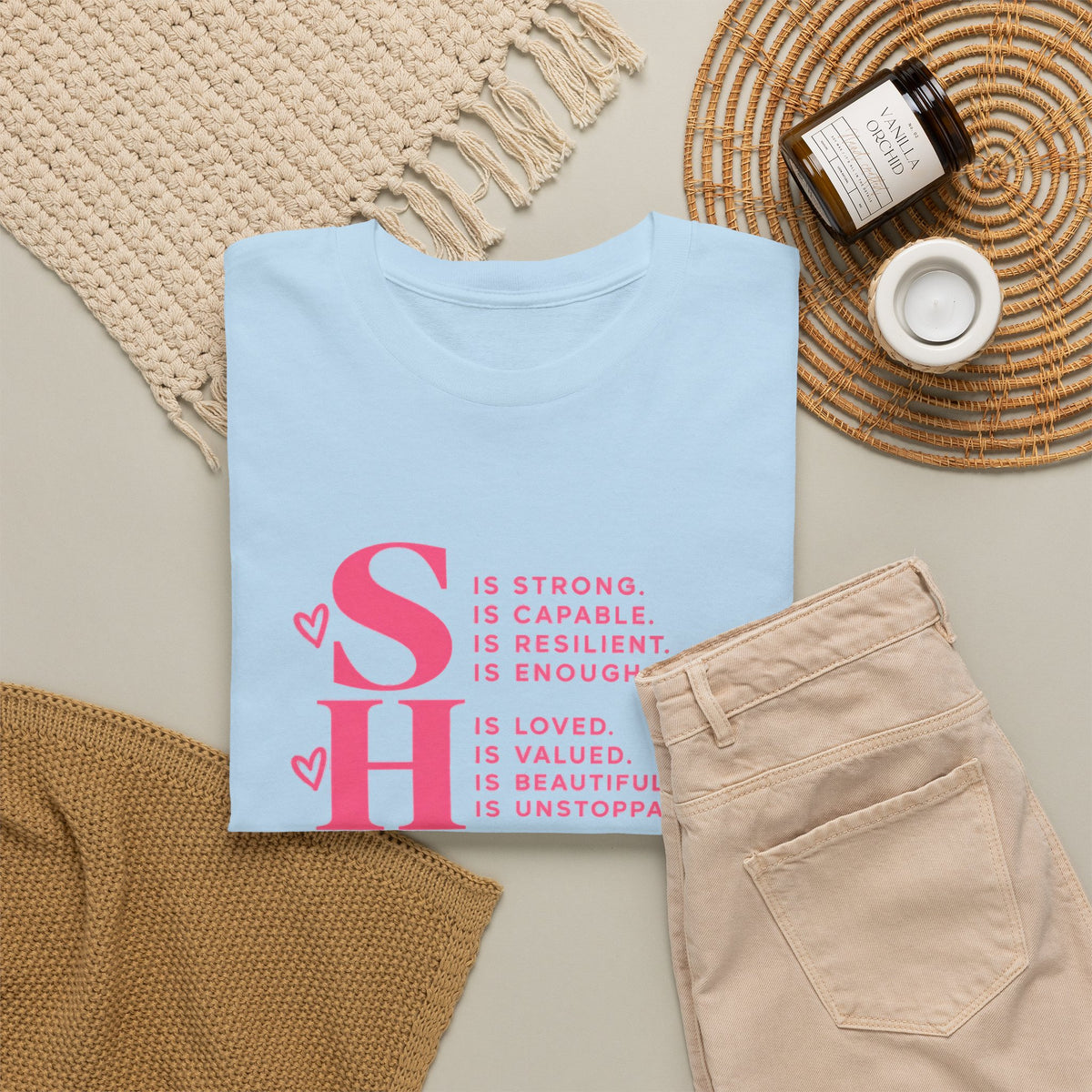 SHE Is Me Inspirational Women's T-Shirt – Empowerment Quote Tee - Strictly Positivity
